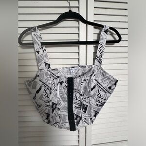 Newspaper print Corset Top